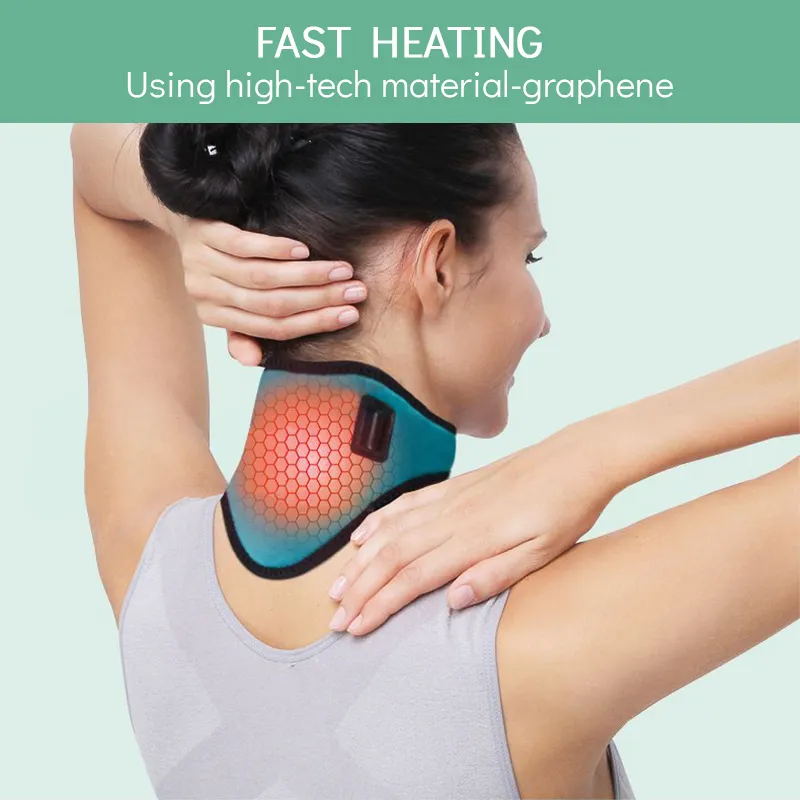 Electric Heating Neck Brace Cervical Vertebra Fatigue Therapy Reliever Neck Pain Relieve Strap Moxibustion Health Care Tool 220812