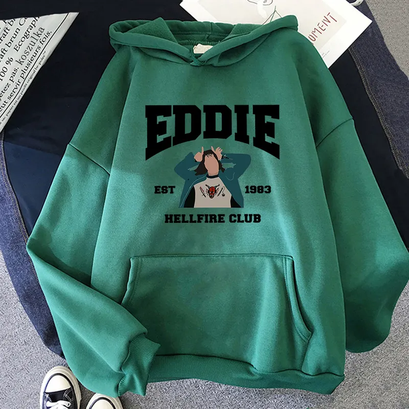 Eddie Munson Stranger Things 4 Hoodie WomenMen Aesthetic Hellfire Club Hoodies Unisex Harajuku Hooded Sweatshirts Hoody Clothes 220727