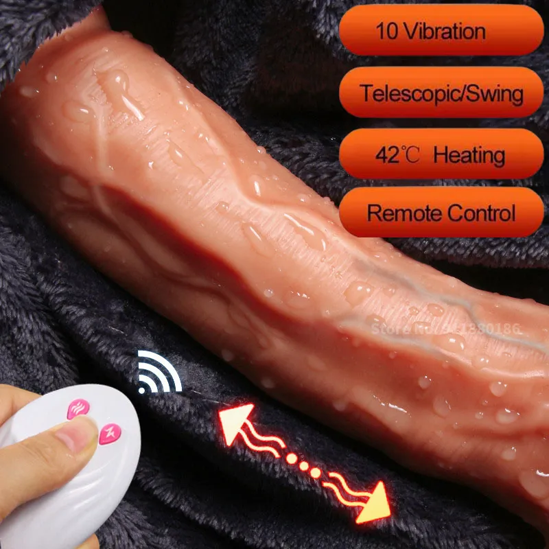 Massage Chauffage Réaliste Poussée Gode Vibrateur pour WomanG Spot Doux énorme Grosse Bite Pénis Vagin Anus Masturbateur Sex Toy pour adulte