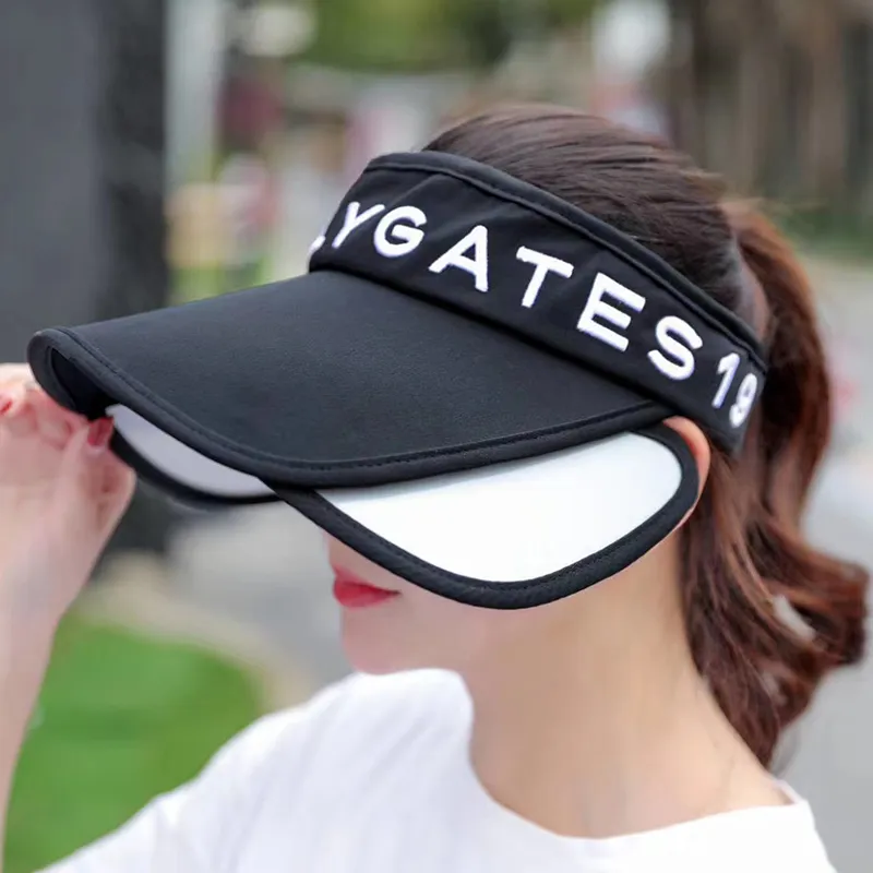 Fashion Summer Vr Empty Top Breathable Wide Visor Female Caps Sports Beach Sun Hats 220627