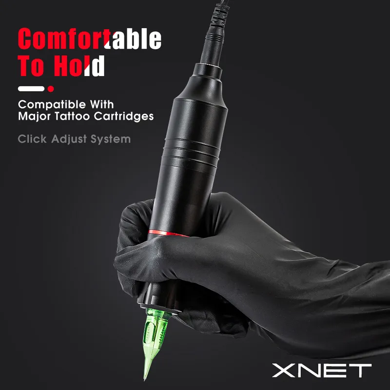 XNET Rotary Tattoo Gun Machine Pen Interfaccia DC Trucco permanente Sopracciglia Labbra potenti aghi a cartuccia 220624