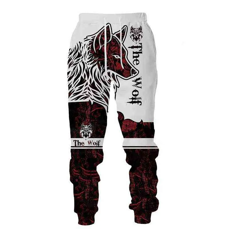 Wolf 3D imprimé sweat à capuche pantalon automne hiver pull décontracté ensemble hommes mode homme ensemble G1217