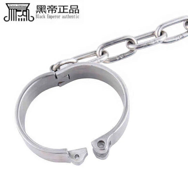 NXY Chastity Device Heidi Stainless Steel Collar Handcuffs Shackles Self Binding Belt Lock Sm Alternative Adult Sex Products 0416