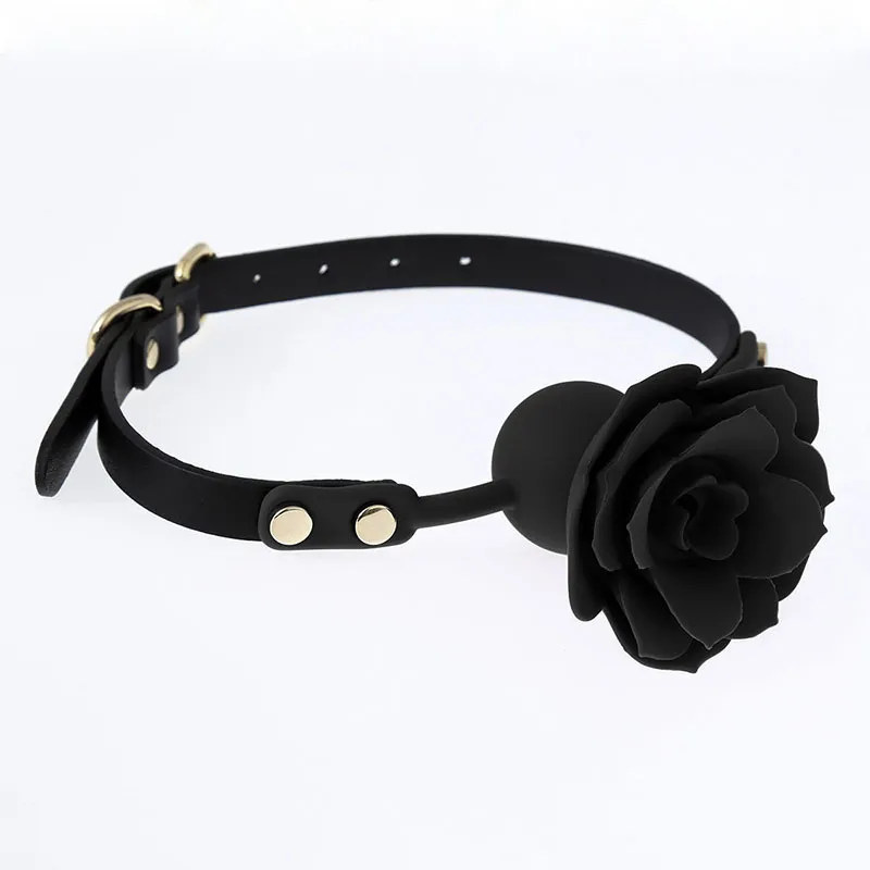 Silicone Rose BDSM Open Mouth Gag Flirt sexy Toys For Women Couples Bondage Love Slave Balls Fetish Adults Erotic Games