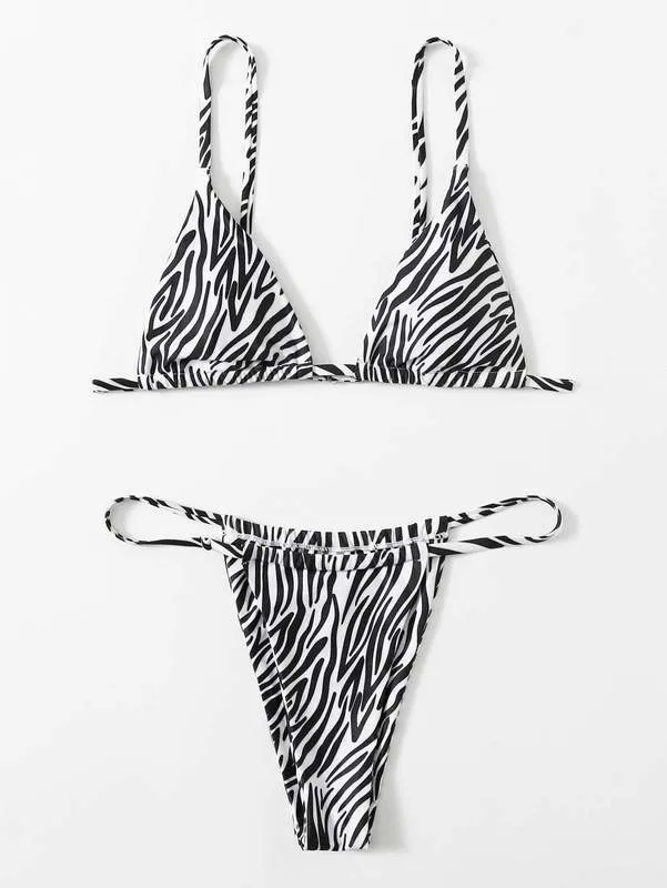Ztvitalite zebra baskı bikini seksi bikinis varış yastıklı sütyen düşük bel mayo kadın mayo kadın biquini 220527