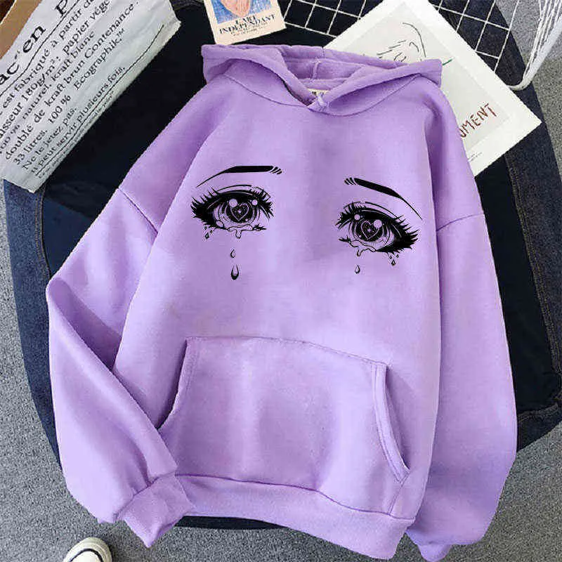 Y2k vinterkläder ahegao harajuku grafisk hoodie kvinnor anime överdimensionerade tröja koreanska mode estetiska toppar kvinnliga hoodies y220803