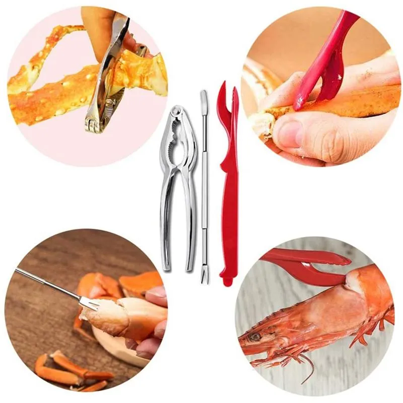 Seafood Tools Set Crab Clip Plastic Pick Stainless Steel Forks