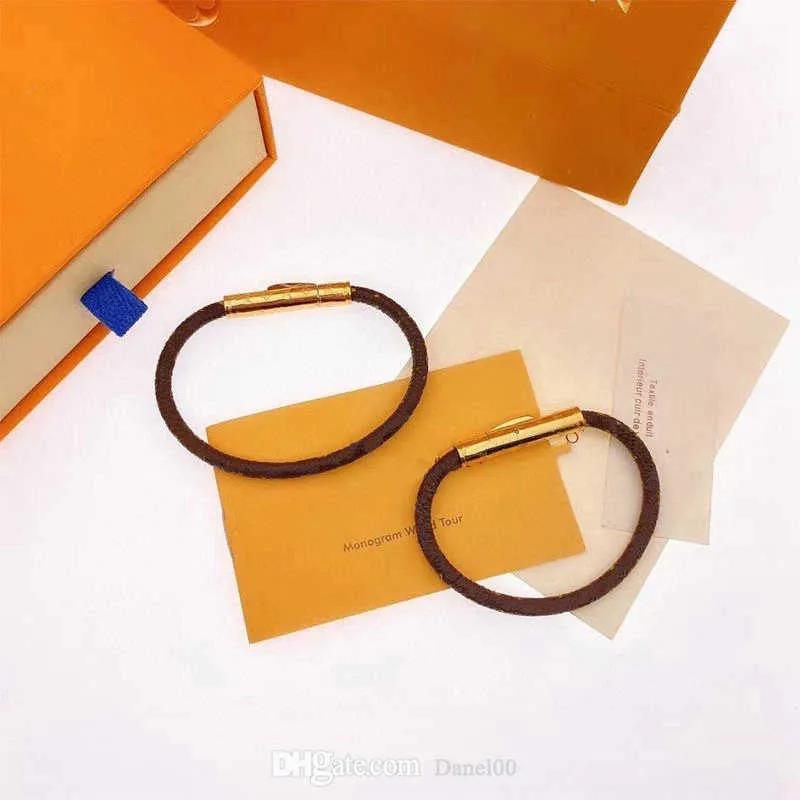 Rostfritt stål designer flytta armband vakuumplätering damer män läder sladd magnetiska armband par födelsedag engagemang semester225l