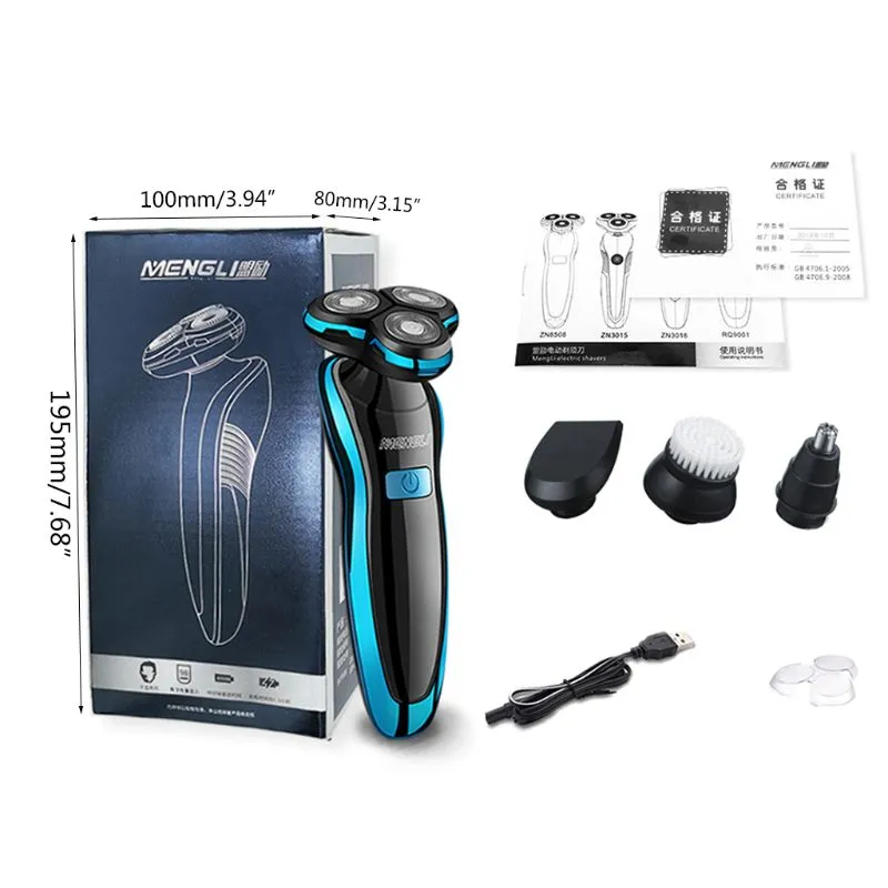 Máquina de barbear recarregável de barbeador elétrico para homens barba barba barbear seca usa dupla uso de água carregamento rápido