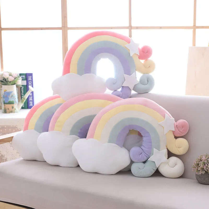 Oreiller créatif étoile lune arc-en-ciel décoration de la maison oreiller coussin canapé coussin oreiller appui-tête décorations cadeau de fête pour enfant 220402