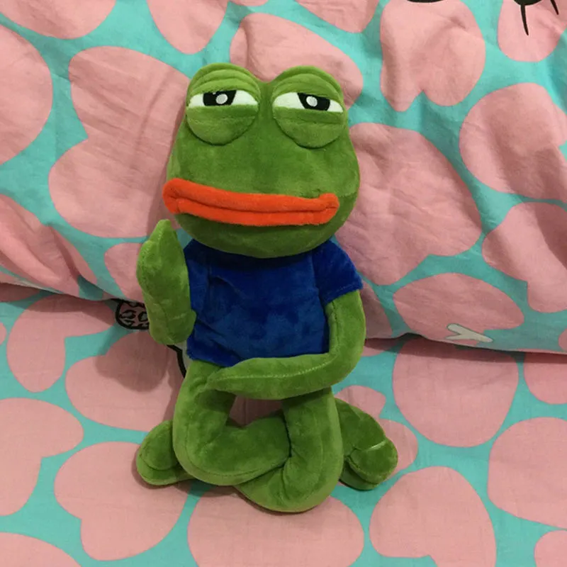45 cm smutna żaba pluszowa zabawka miękka nadziewana poduszka magiczna ekspresja Pepe Prezenty urodzinowe lalki dla dzieci 220707