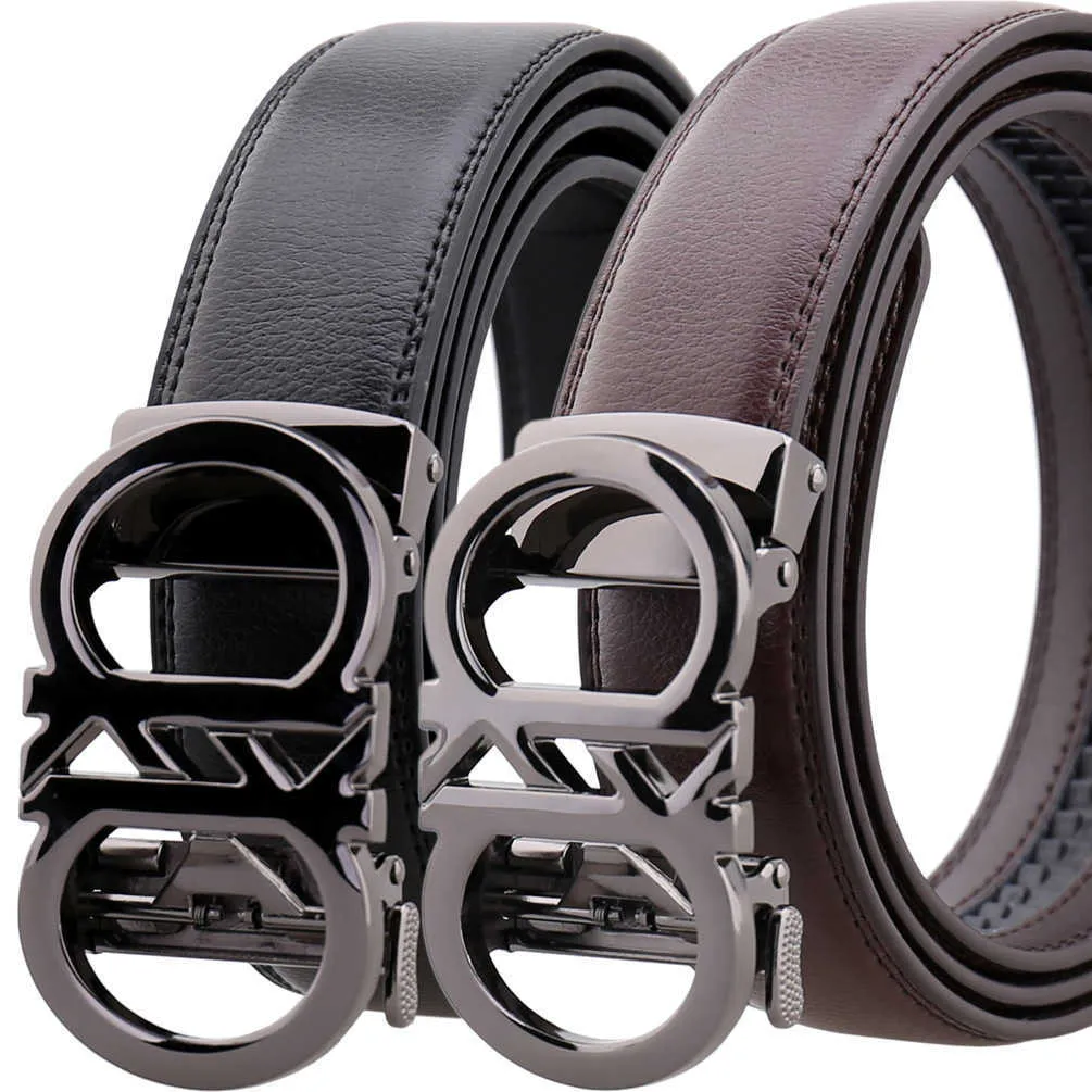 TopSelling Designer High Quality Genuine for Automatic Male Cummerbunds Leather Belt Men Black Belts 130cm Classic luxury