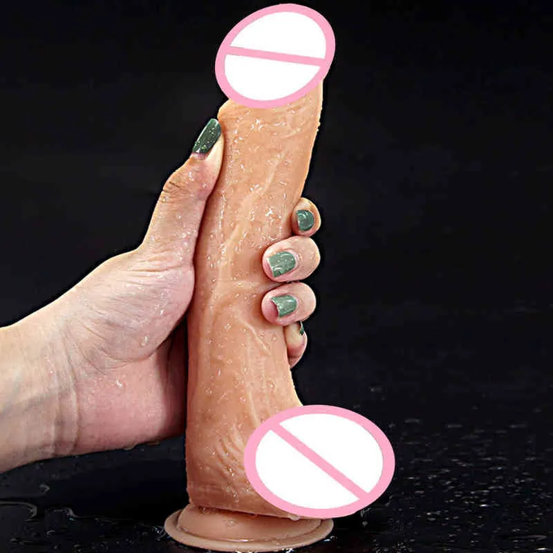 Nxy dildos dongs realistisk hudkänsla sex leksaker för kvinna silikon penis kraftfull sug kopp kvinnlig onani vuxen 220511