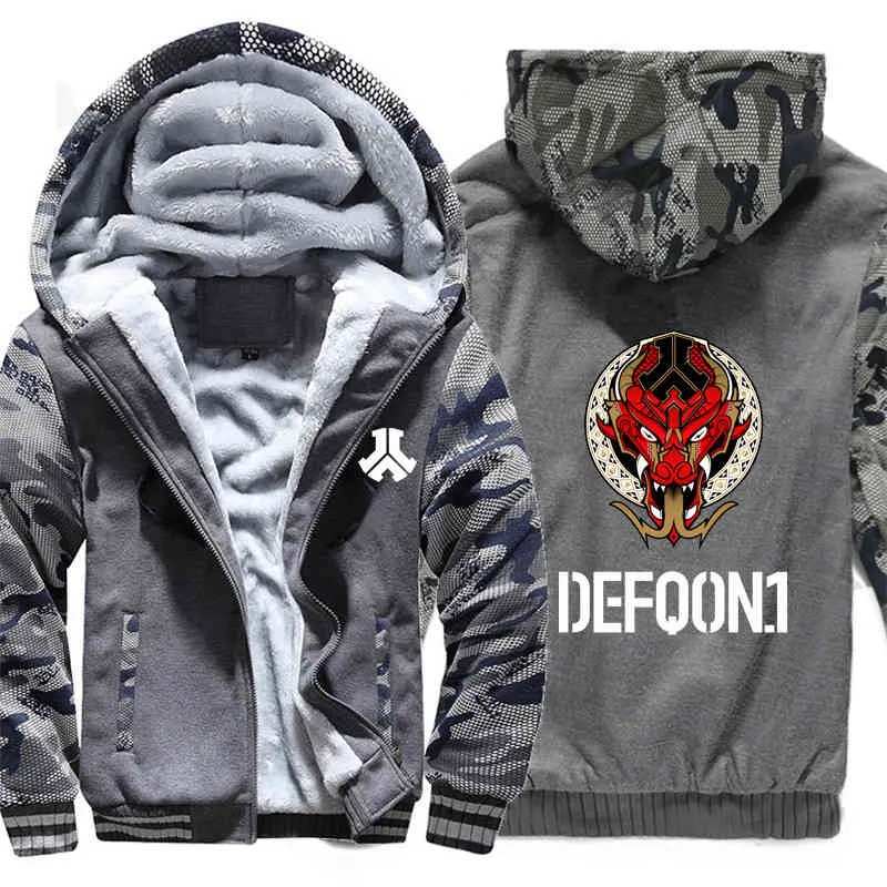 Defqon 1 толстовки камуфляж рукава куртка толстовка зимний флис 1 толстовка