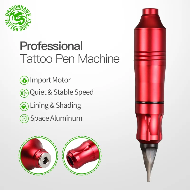 Volledige roterende tattoo machine pen set kit lcd power pedaal permanent make -up assortiment ru snel 220624