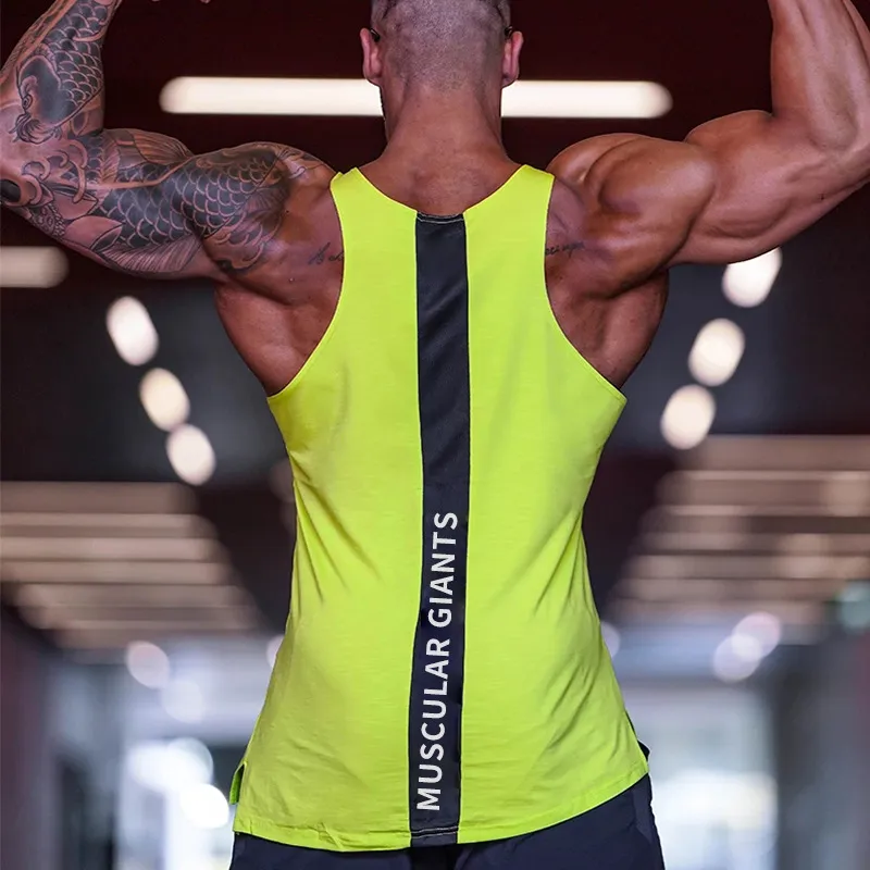 Men Tank Top Gym Workout Singlet Sleeveless Blouse Stringer Tank Tops Bodybuilding Show Muscle 220627