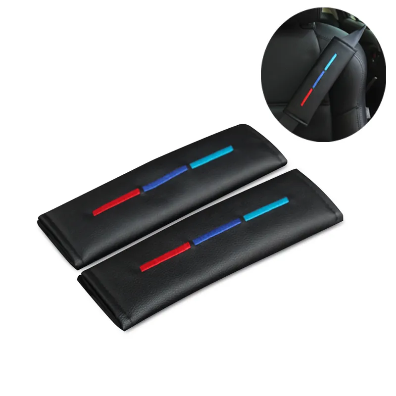 New Car Seatbelt Shoulder Pad Comfortable Driving Seat Belt Vehicle Shoulder Pad Cover Cushion Harness Pad for BMW ///M Color Driver