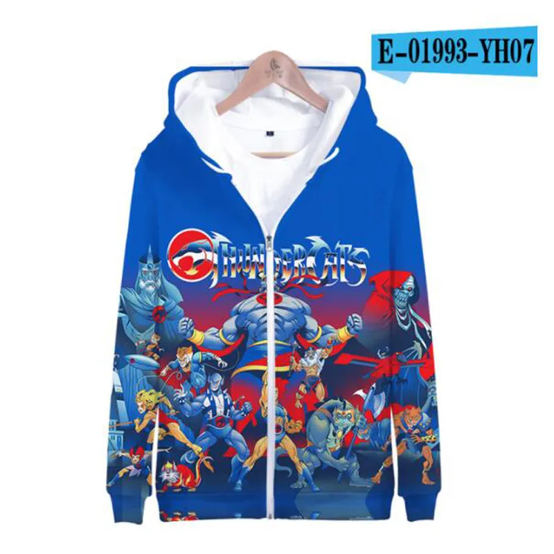 Thundercats 3D -print Zip Up damesmannen Hoodie Sweatshirt Streetwear Hip Hop Zipper Hooded Jacket Casual Tracksuit Outerwear4169748