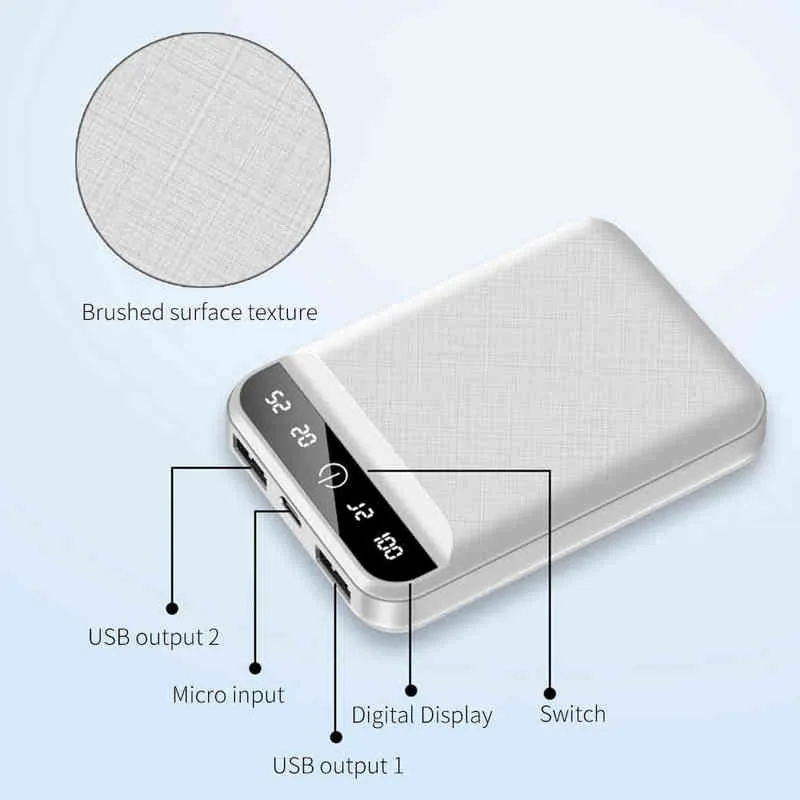 Floveme portátil móvil batería externa banco de energía Mah lindo dibujos animados Mah banco de energía Dual Usb carga rápida para Samsung J220531