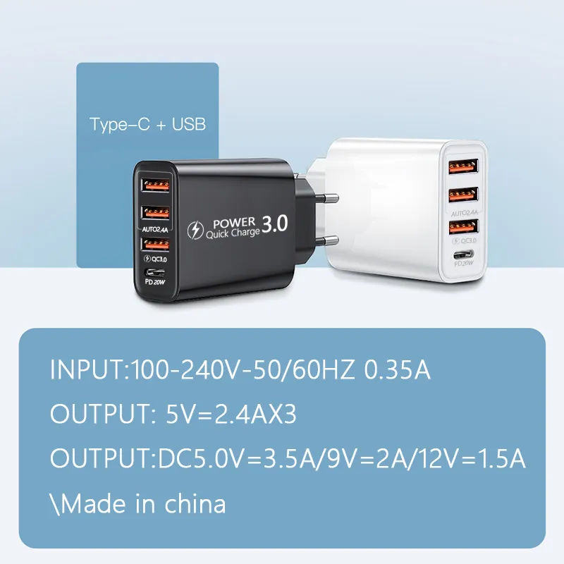 PD 20W USB Typ C Ladegerät Quick Charge 3.0 Handy-Ladegerät Schnellladegeräte USB-C-Netzteil