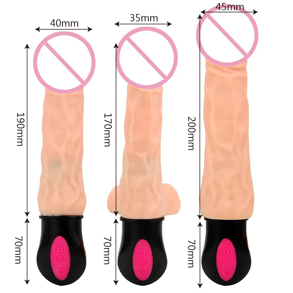 Olo flexibel realistisk dildo vibrator uppvärmning vagina massager 12 läge mjuk silikon gudemiketter onani sexiga leksaker för kvinna