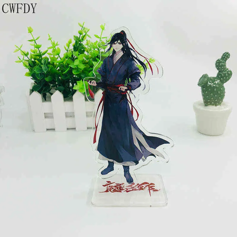 Anime Mo Dao Zu Shi Portachiavi Figura del fumetto Wei Wuxian Lan Zhan Figura Azione Stand Modello Giocattoli Bambola a due facce Formato regalo 15 cm AA220318