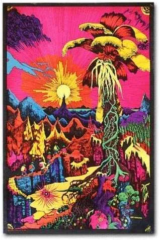 금속 예술 영감 히피 1969 Trippy 환각 예술 펍 야외 바 야외 바구니 포스터 홈 부엌 식당 벽 장식 징후 7259301