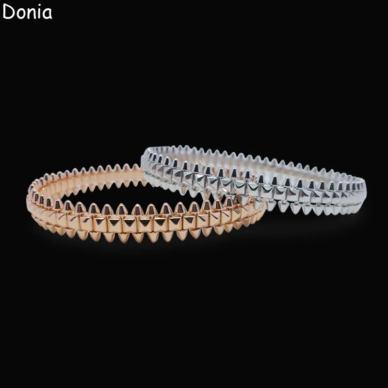 Donia Jewelry Luxury Bangle Exaggerated Shiny Rivet Titanium Steel Bracelet European and American Fashion Designer Bracelet249k