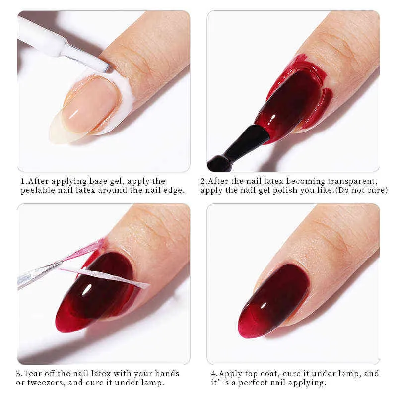 NXY Nail Gel 7 5ml Peelable Latex Anti Freezing Liquid Peel Off Tape Protect Varnish Spill Fast Dry Art Skin Care 0328