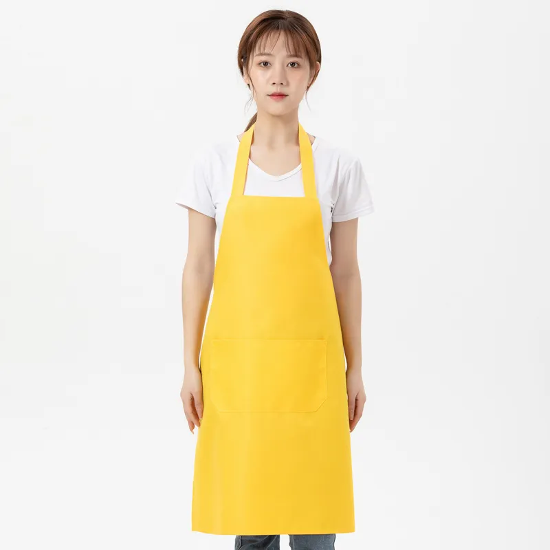 OEM design personnalisé noir unisexe serveur de cuisine restaurant avec impression de poche hommes et tabliers pour femme usine en gros 220608