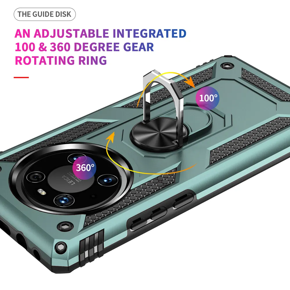 Robuste Rüstung, stoßfeste magnetische Ring-Ständer-Halter-Hüllen für Huawei Mate 40 Pro Plus, TPU-Stoßstangen-Rückabdeckung für Mate 40 Pro Fundas