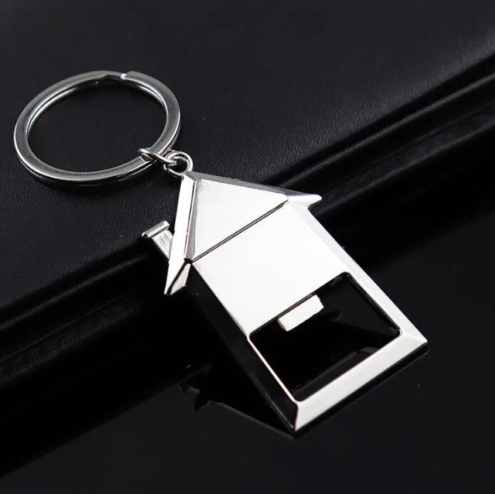 House Shaped Bottle Opener Keychain Personalized Wedding Gifts Souvenirs Birthday Christmas Gifts for Guests Wholesale AA