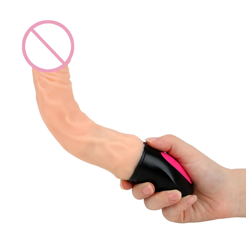 OLO 12 Modalità Riscaldamento Flessibile Morbido Silicone Realistico Dildo Vibratore Vagina Massaggiatore Giocattoli sexy pieghevoli donna