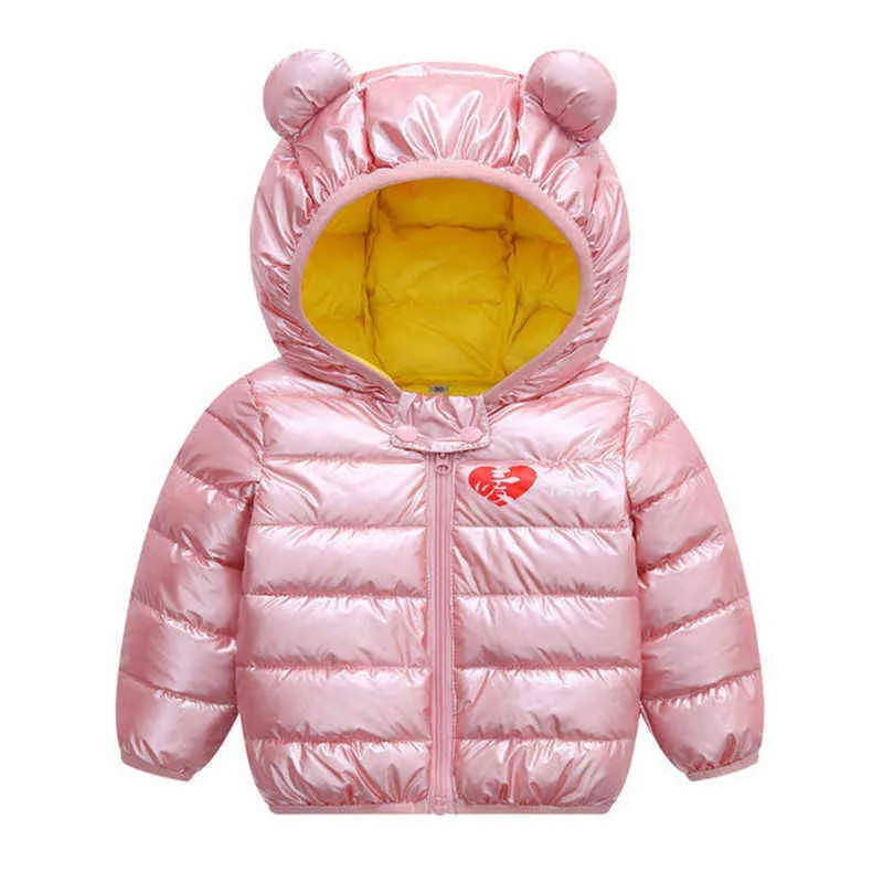 Crianças de casacos de jaquetas de inverno com capuz de jaquetas quentes grossas para meninos meninas lindas crianças bebês crianças de vestuário de roupa de fora de roupa casual j220718