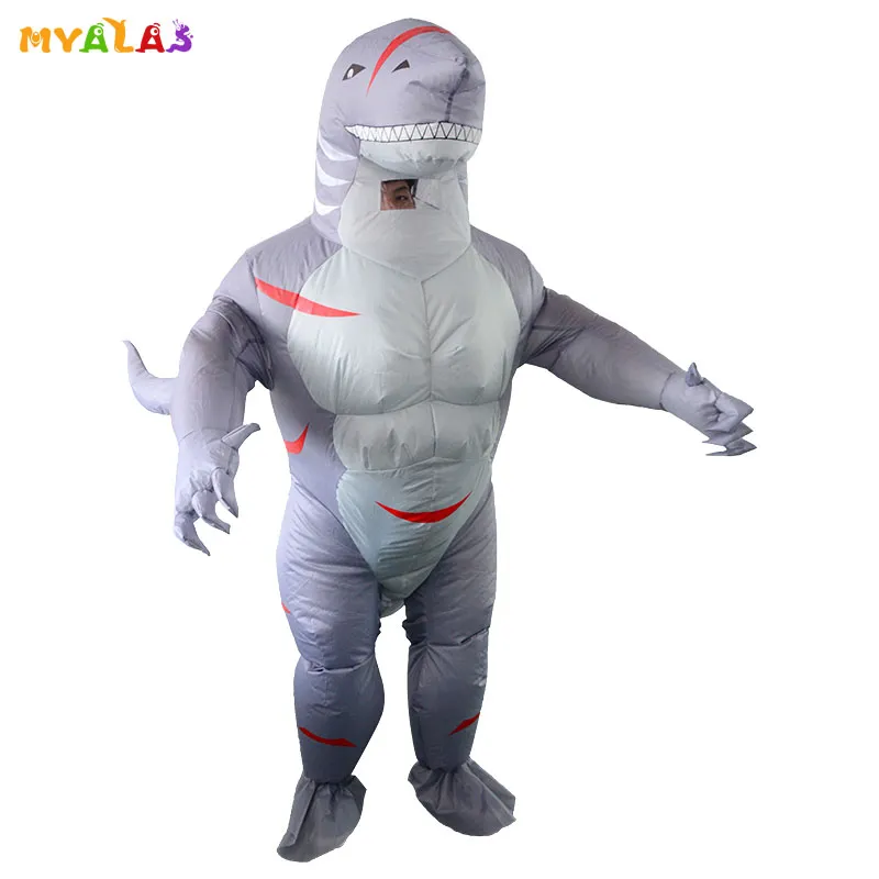 Mascot doll costume Purim Inflatable Alien Shark Costumes Cartoon Men Blow Up Fancy Dress Jumpsuit Holiday Carnival Party Funny Party Adult