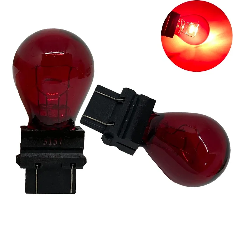 Nouveau 2 pièces T25 3157 12V 27W 27/7W clair voiture clignotant externe ampoule halogène lampe feu stop ambre blanc rouge feu arrière