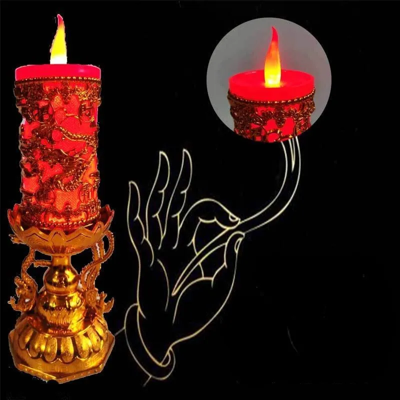 Lâmpada de vela eletrônica LED para Buda com lâmpada de vela de bateria em frente ao Buda Celebration Celebration Pillar Candles Decor 220527