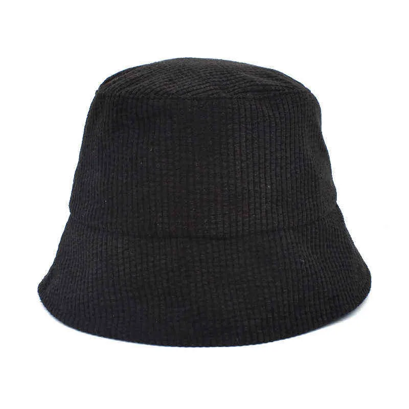 Stingy Brim Hats New hat Korean version solid color simple corduroy fisherman female student couple outdoor sunshade basin 220606