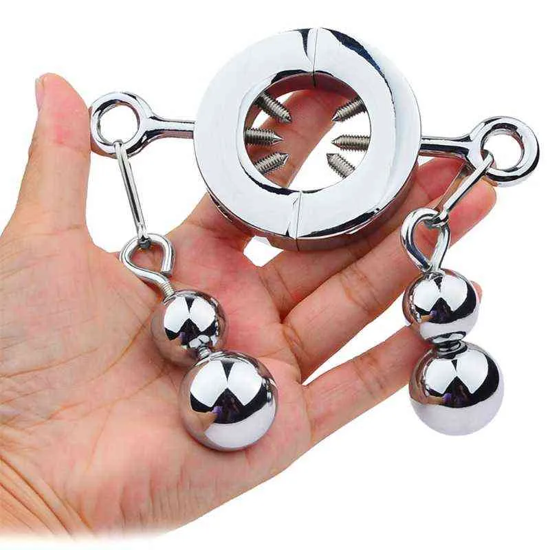 Sex Adult Toy Metal Penis Weight Pendant Scrotum Bondage Ring Bdsm Torture Toys for Men Ball Stretcher Erotic 040823341355820