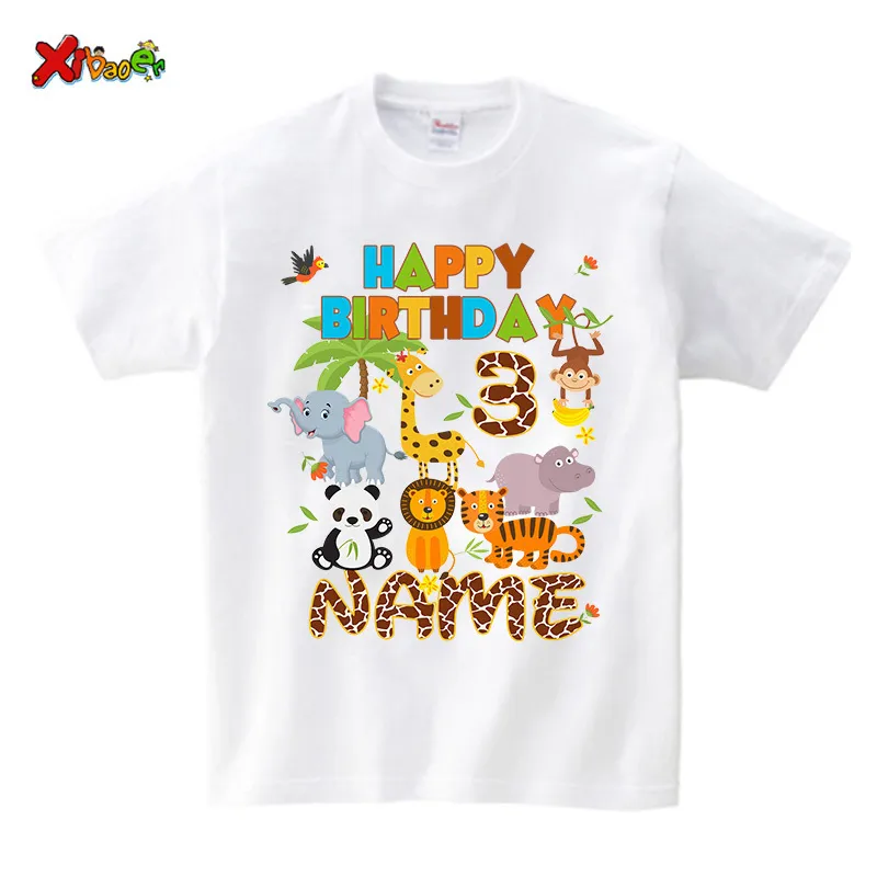 Зоопарк на день рождения футболки Семейство, соответствующая одежде, детская рубашка, 3 -летняя вечеринка, футболка, одежда детская одежда, наряд на заказ 220531