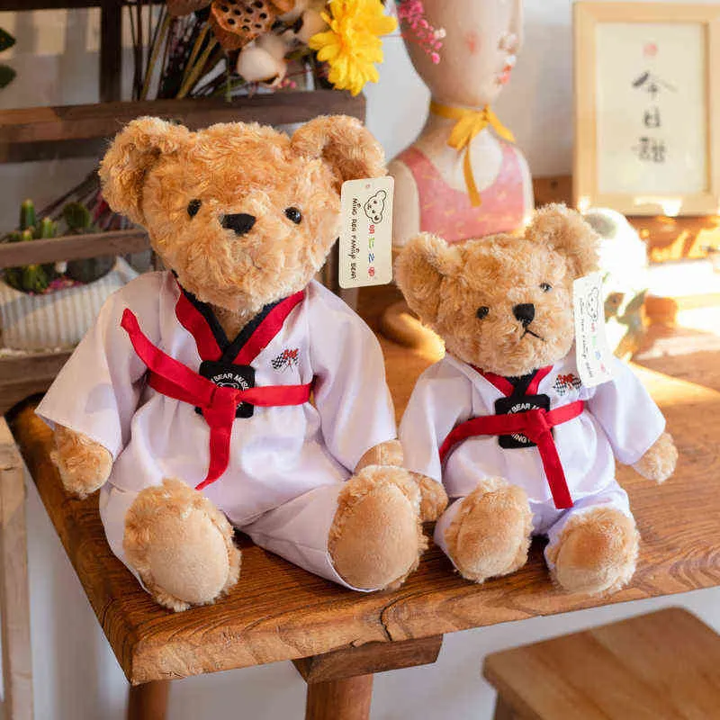 Cm Mignon Ours En Peluche Câlin Couple Taekwondo Poupée Bonne Qualité Souvenir Cadeau D'anniversaire Pour Les Enfants J220704