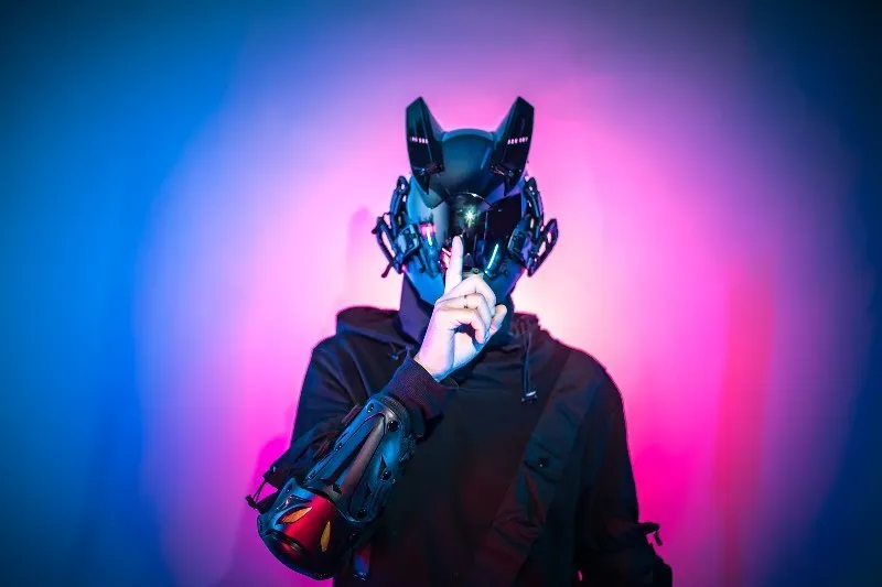 Project Cyberpunk Cosplay Hellboy Retaliation Shinobi Horns Mask Black Samurai Masks Halloween Party Coolplay Gift 2207076573695