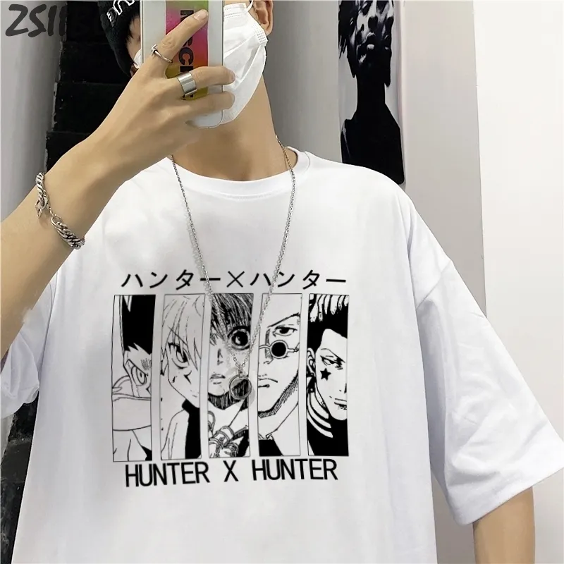 Maglietta da uomo Kurapika Hunter Graphic unica Killua Zoldyck Stampa Harajuku Unisex manica corta Anime Uomo Casual 220618