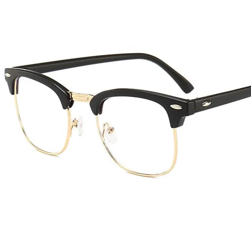 Солнцезащитные очки, трендовые очки для чтения с синим светом, блокирующие очки для мужчин и женщин, полурамка с диоптриями, повседневные прозрачные линзы, мужские очки для пресбиопии 200D