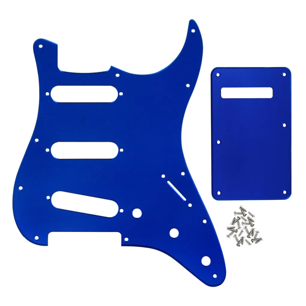 1ply Mirror Material 11 ثقوب SSS Guitar Pickguard براغي الخلفية لإكسسوارات الغيتار الكهربائية