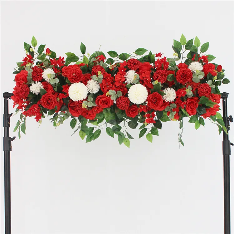 50cm diy flor artificial fileira acanthosfera eucalyptus casamento casa fundo decorativo flores rosa peônia hydrangea planta mistura arco mesa decoração zc1013