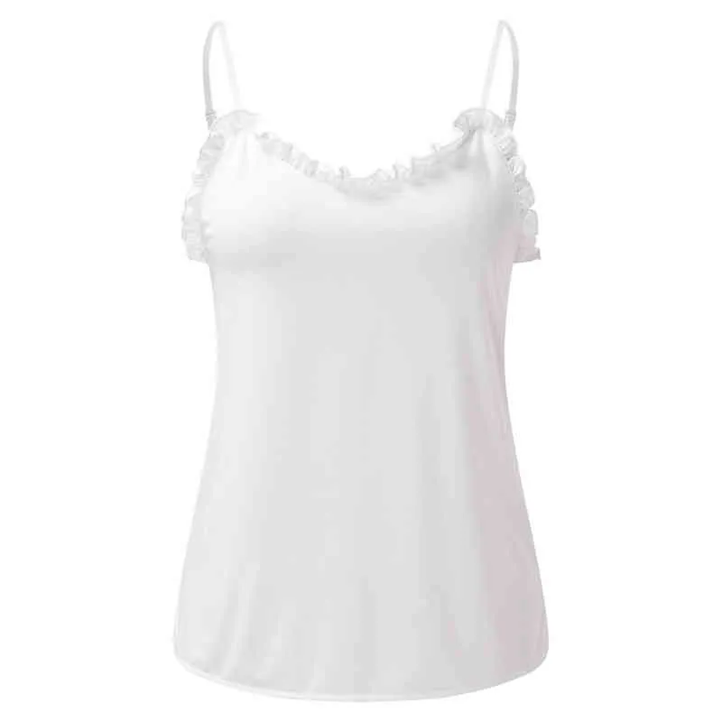 Tanques femininas Tops de verão Moda White Suspender Tops