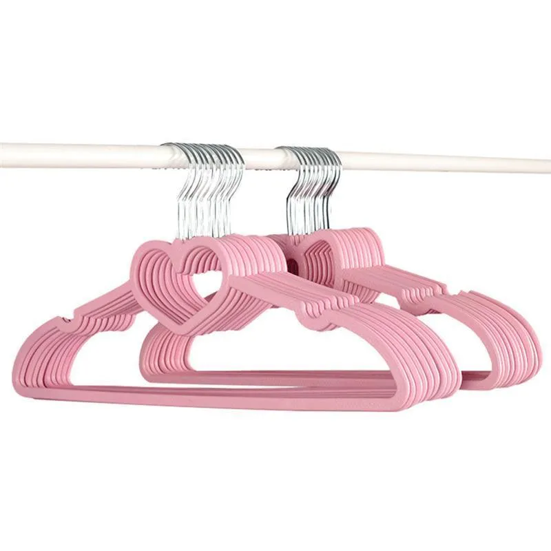 10/15/Clothes Hanger Durable Hanger ABS Heart Pattern Coat Hanger for Adult Children Clothing Hanging Supplies Pink 220408