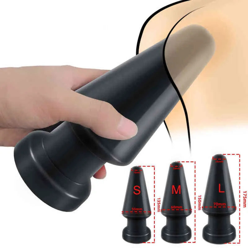 Nxy Anal Toys Waterproof Plug Butt Unisex Huge Butt Sex for Dilator Men Women Stopper Thick Product Stuffed 220510