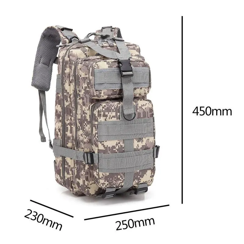 1000d 30L Militär Tactical Assault Ryggsäck Armé Waterproof Bug Outdoors Bag Stor för utomhusvandring Camping Hunting Rucks 220525